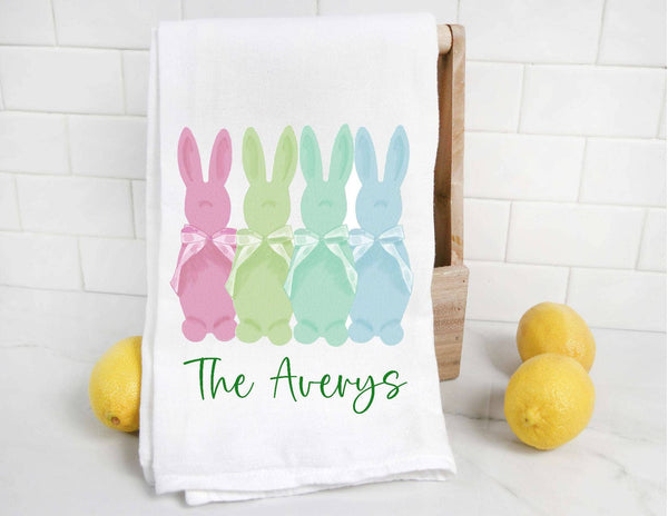 Homewood Flocked Easter Bunny Tea Towel