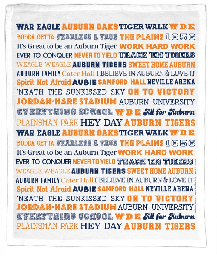 Coast and Cotton Auburn Phrases Tea Towel