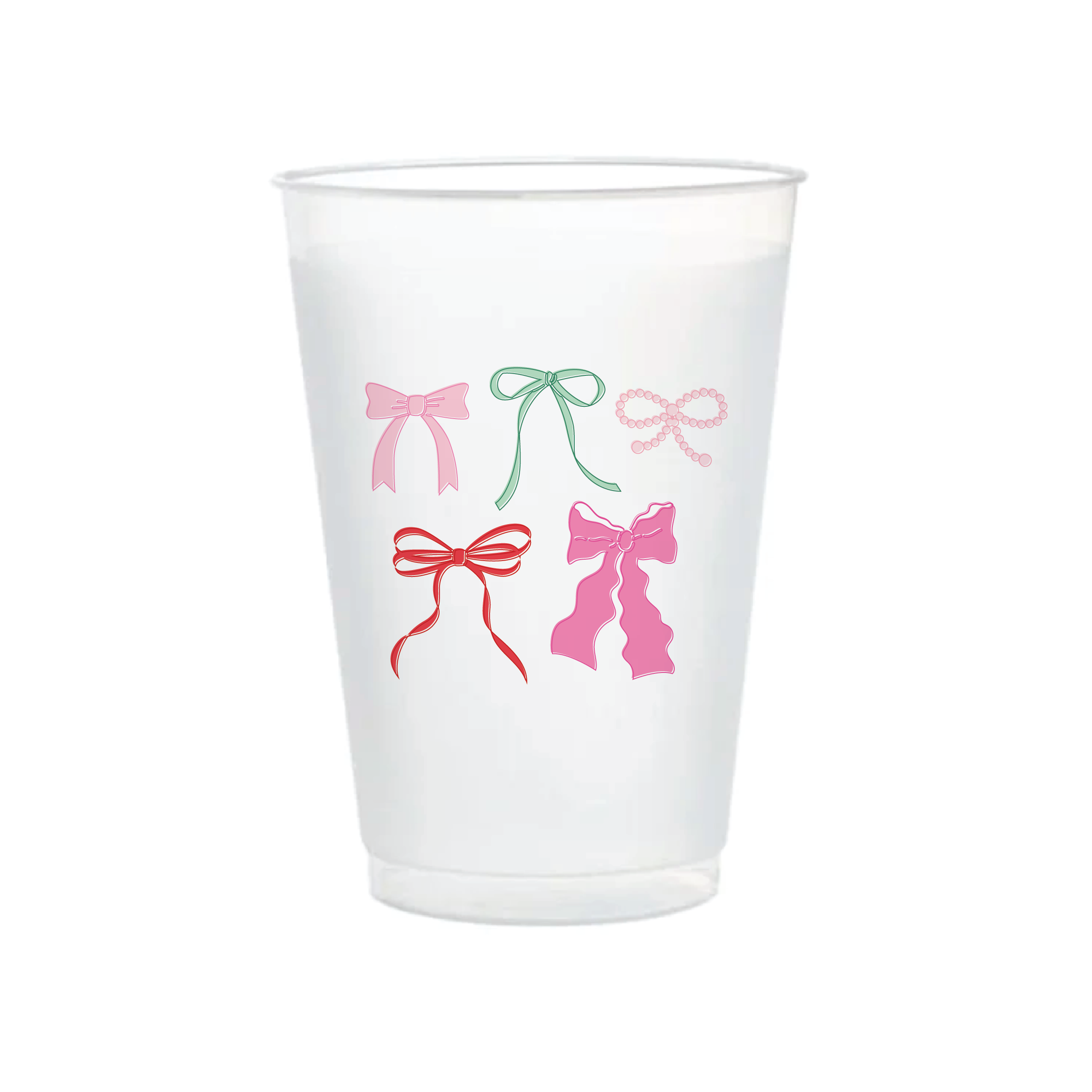 Cheers & Bows Frosted 16 oz Reusable Cup - Set of 6