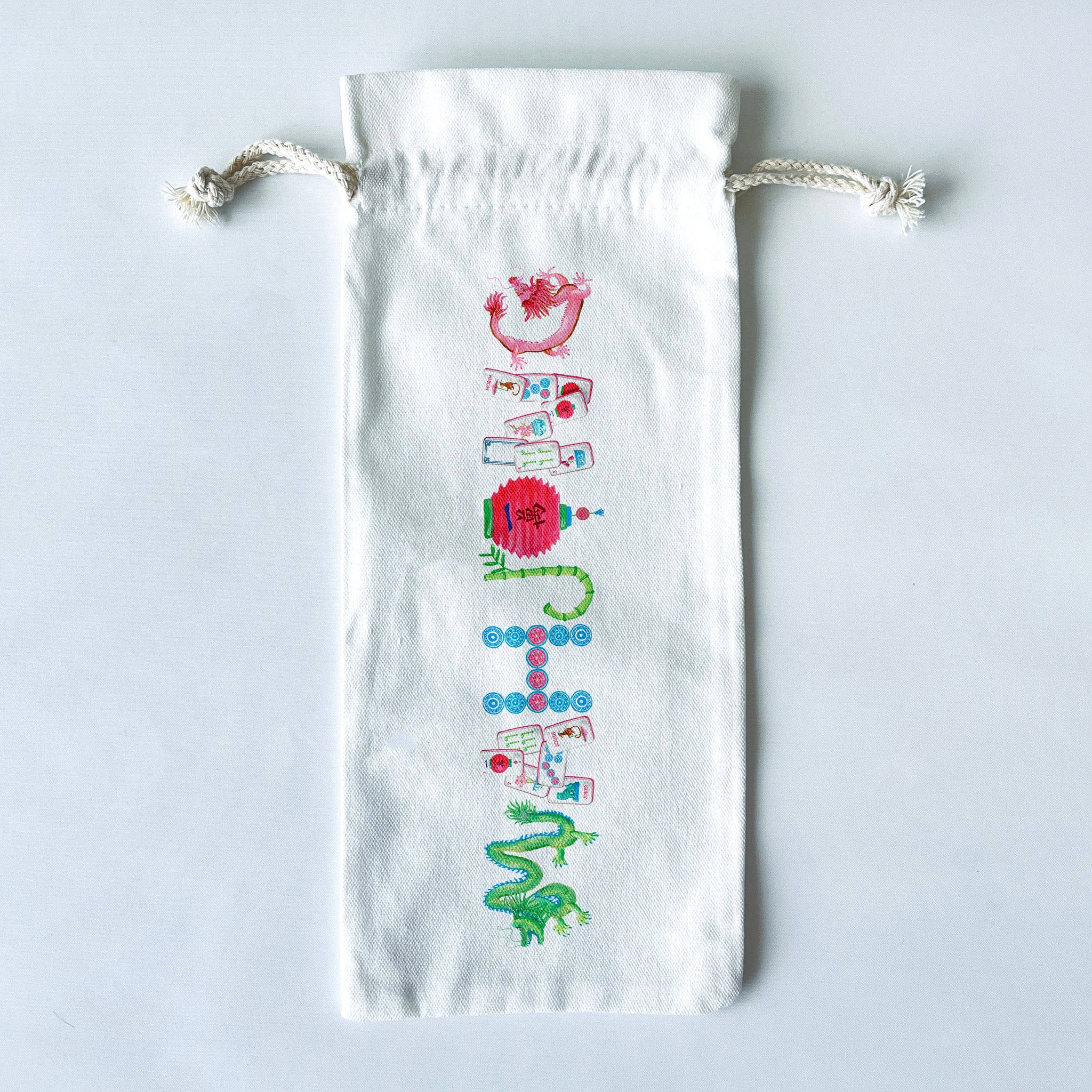 Mahjong Typography Wine/Liquor Bottle Gift Bag