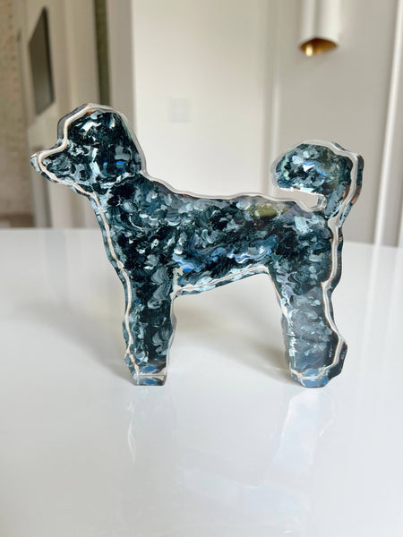 "Poodle Black" acrylic shelfie: Large