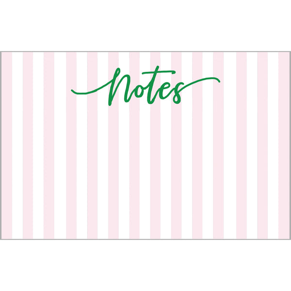 8.5x5.5 Cabana Stripe "Notes" Slab Notepad | Pink