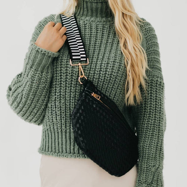 Westlyn Woven Bum Bag : Checkered Black