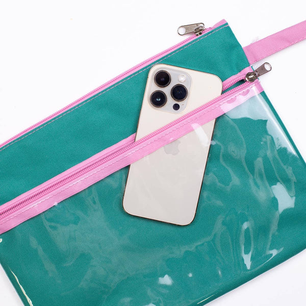 San Blas Stripe Wet/Dry Bag   Emerald/Pink   12x9
