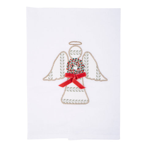 Christmas Wreath Angel Tea Towel