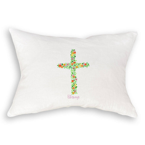 Cross with Flowers: Remove Words / Dishtowel / -