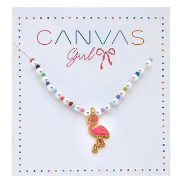 Girl's Pearl Flamingo Necklace