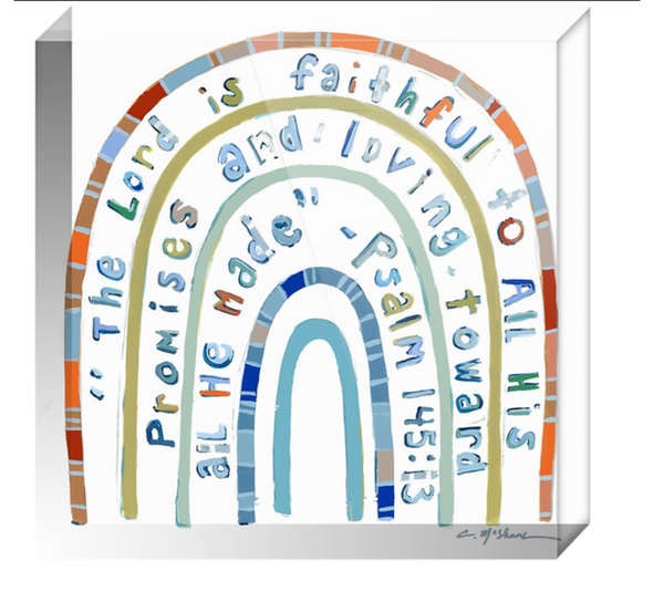 "Promise Keeper" acrylic shelfie: More blues