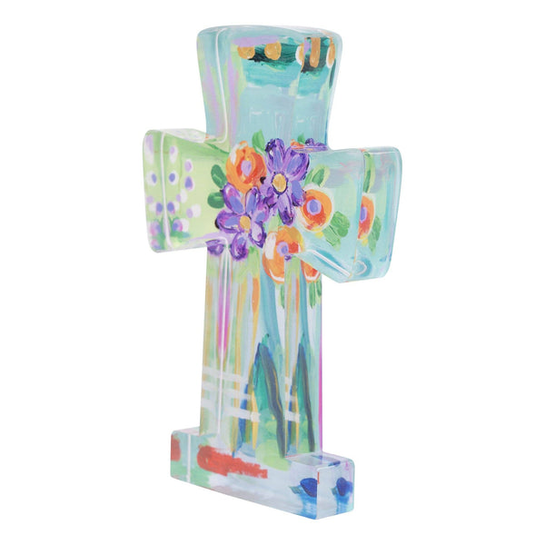 Blooming Flower Acrylic Cross