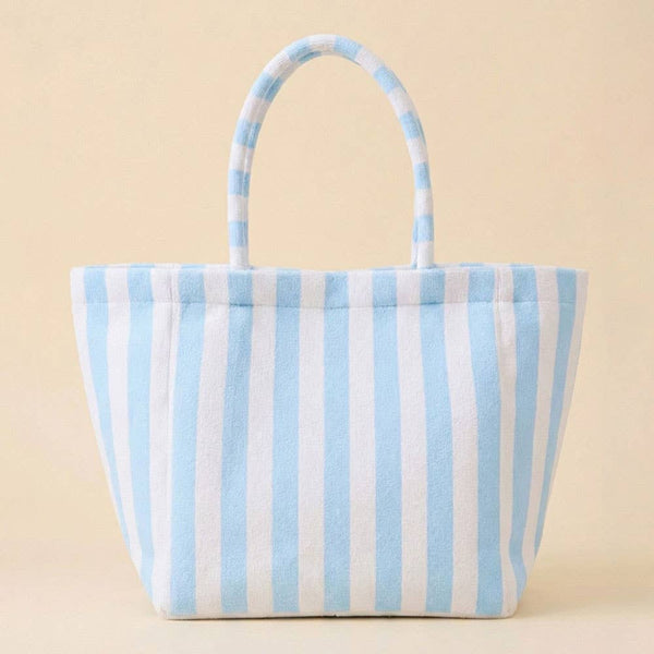 Striped Terry Tote Bag: Pink