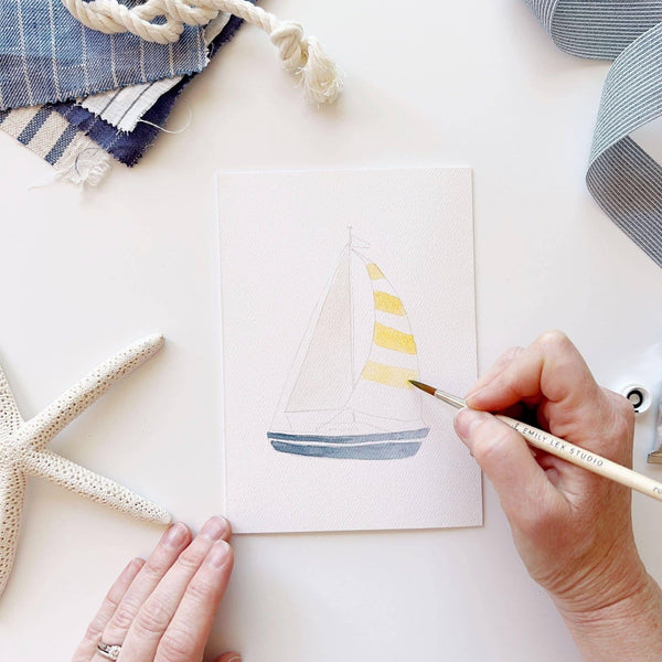 Seaside paintable watercolor notecard set