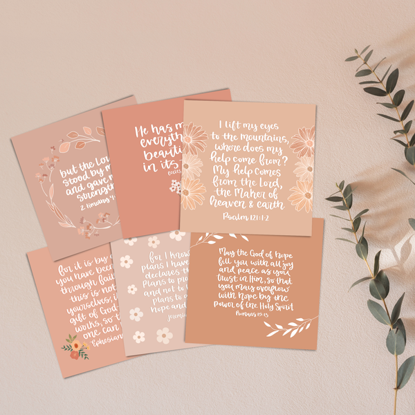 Scripture Card Set - Calligraphy Bible Verse Card Set of 20
