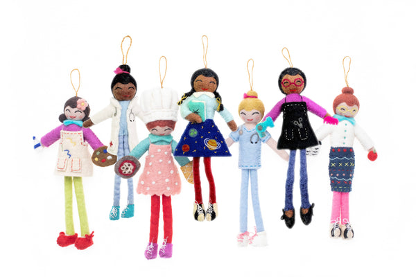 Felted Artist Ornament - Amy