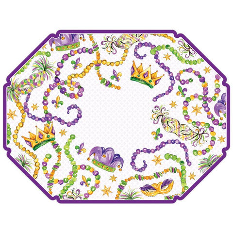 Handpainted Mardi Gras Beads Posh Die-Cut Placemat
