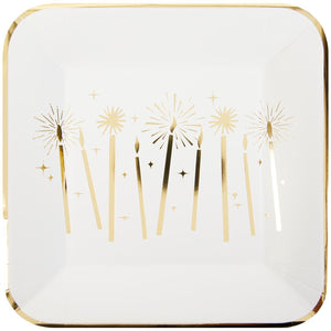 Gold Foil Candles Dinner Plates