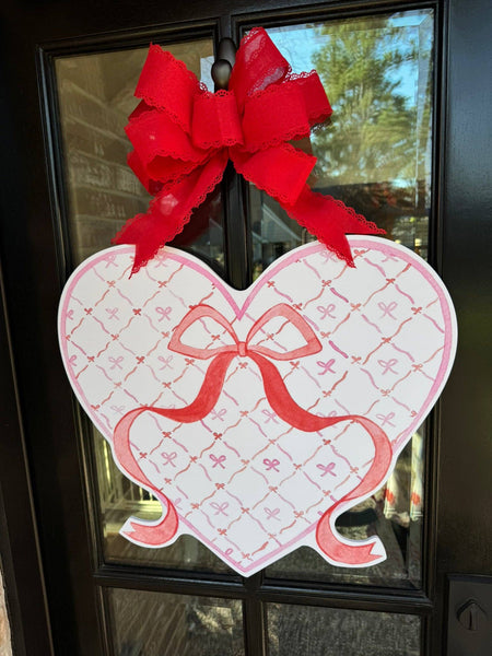 Isabella Heart with Bows Door Hanger