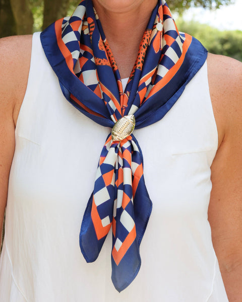 Hollis Scarf Medium Navy Orange: Default