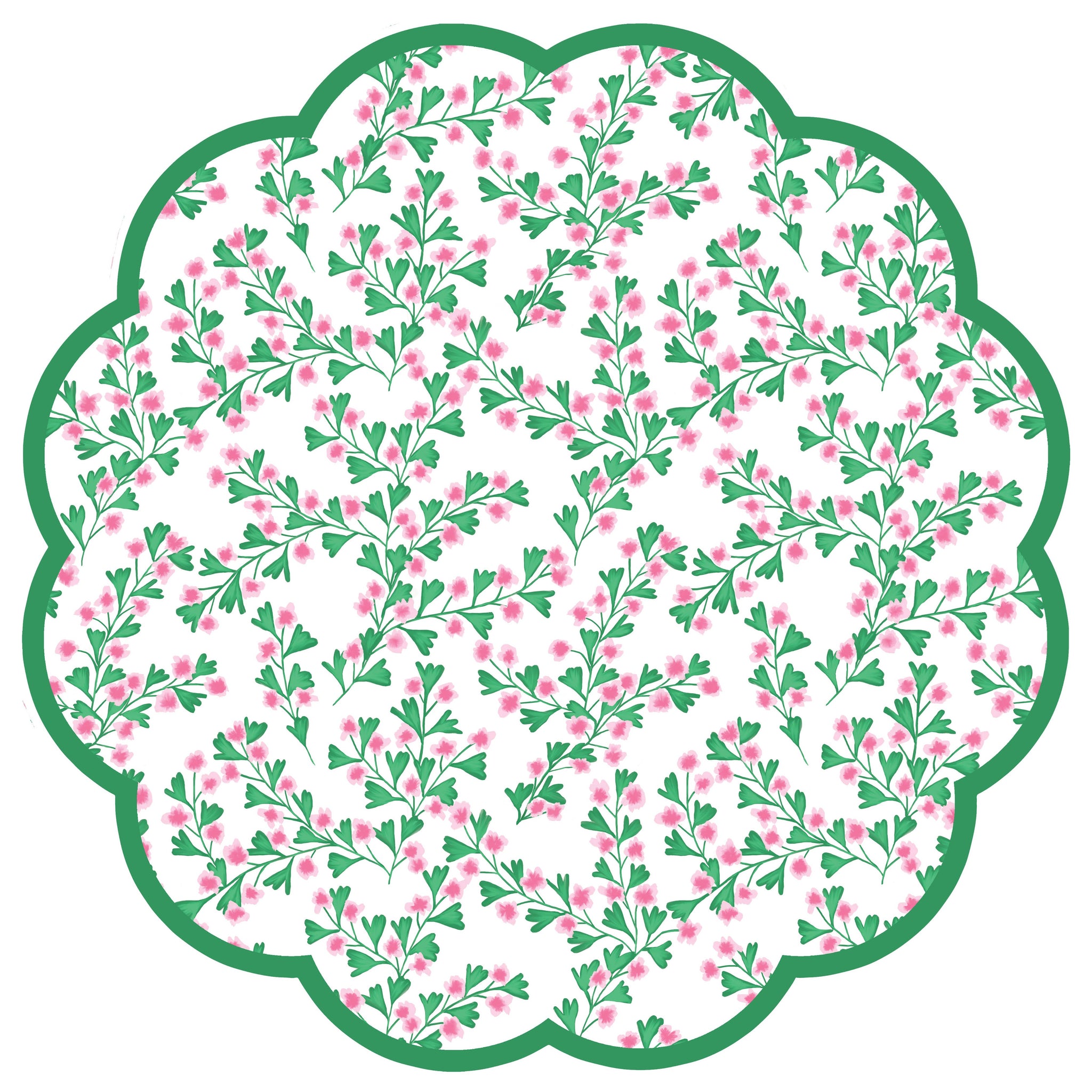 Cherry Blossom Scalloped Paper Placemat