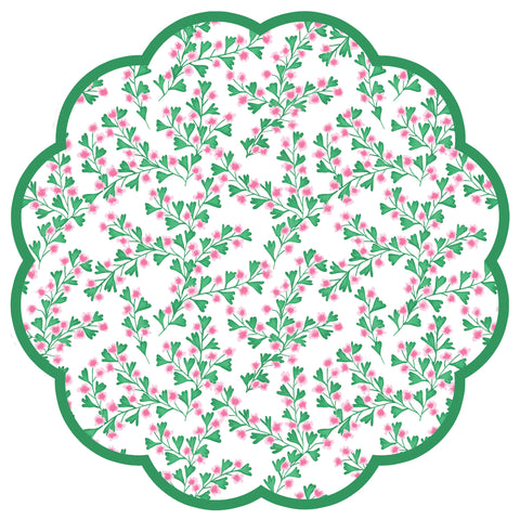 Cherry Blossom Scalloped Paper Placemat