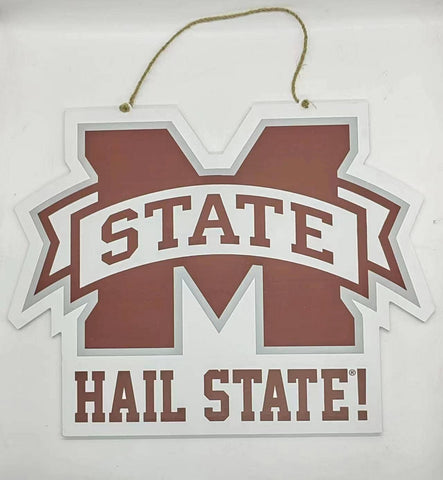 Mississippi State Logo Wood Door Hanger