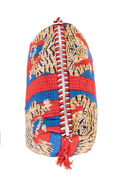 Tiger Quilted Makeup/Toiletry Bag