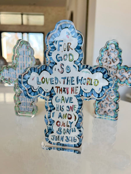 "He Saved Cross" acrylic: Mini Shelfie