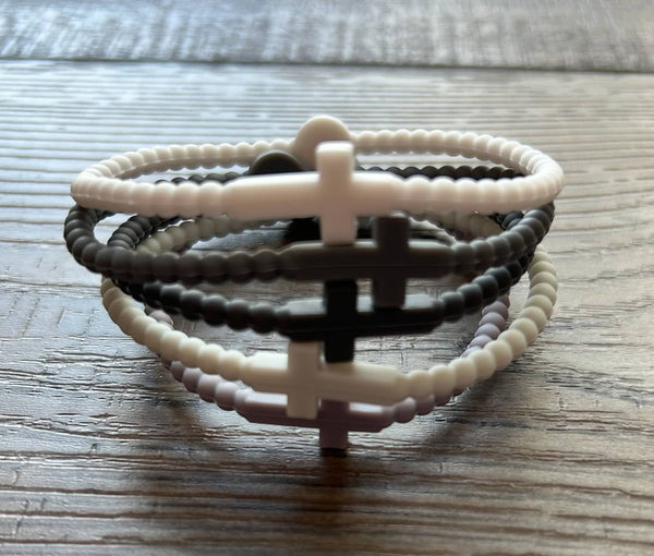 Silicone Cross Bracelet Pastels