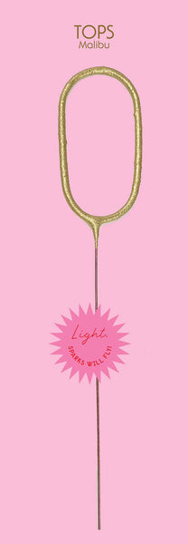 Grande 12" Gold Number Sparkler Wand Card - Singles: Number 0