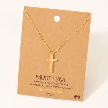 Pave Cross Pendant Necklace