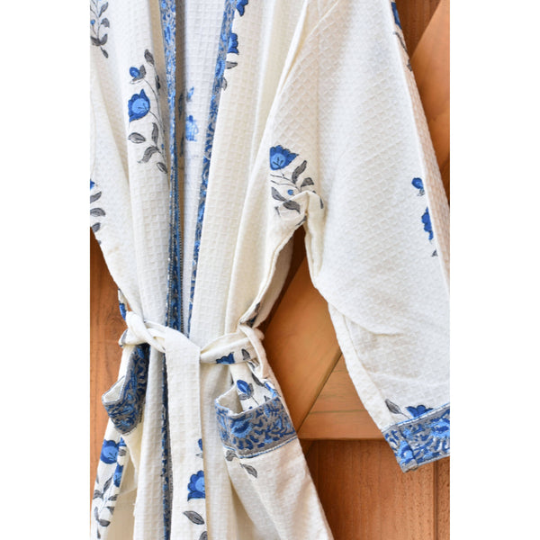 Indigo Bloom - Waffle Cotton Women Robe