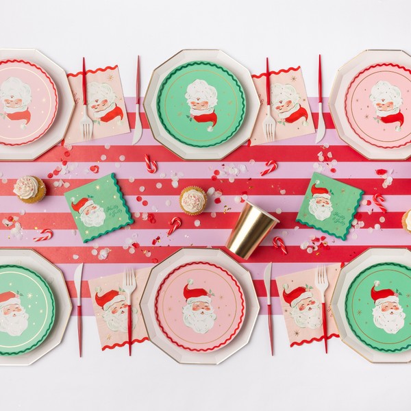 Red & Green Jolly Santa Small Plates (Set of 8)