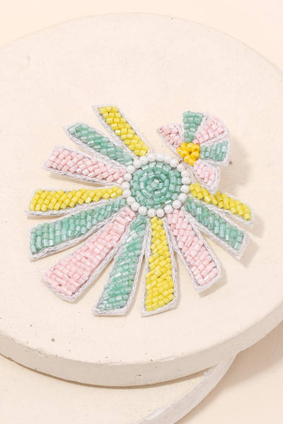 Seed Beaded Round Statement Earrings: