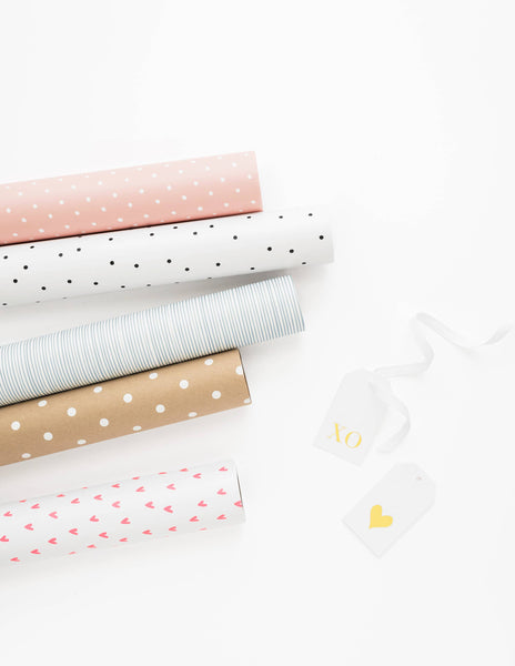 Gold Swiss Dot, Wrapping Paper Roll
