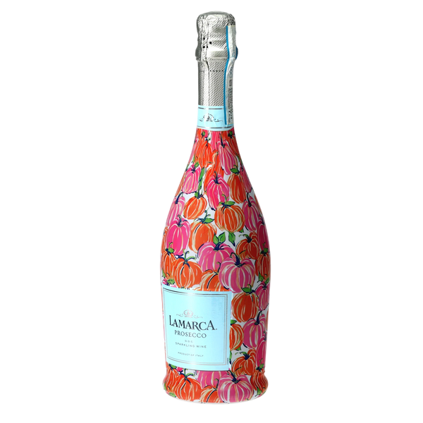 Pink & Orange Pumpkins Prosecco Bottle Wrap