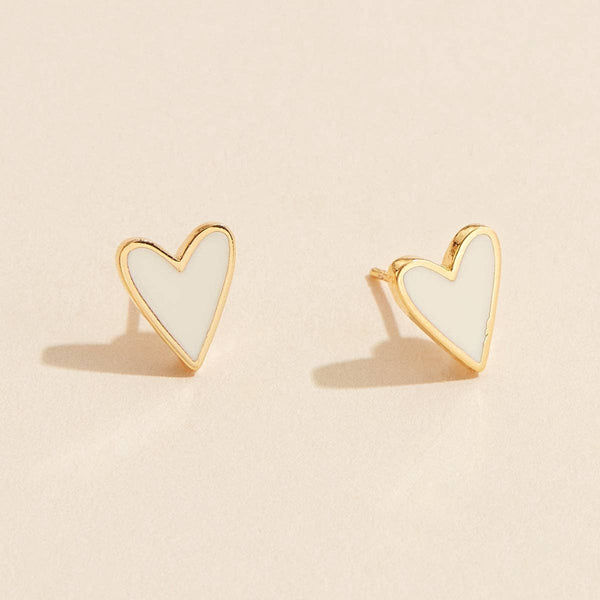 Blush Heart 18K Gold Dip Stud Earrings