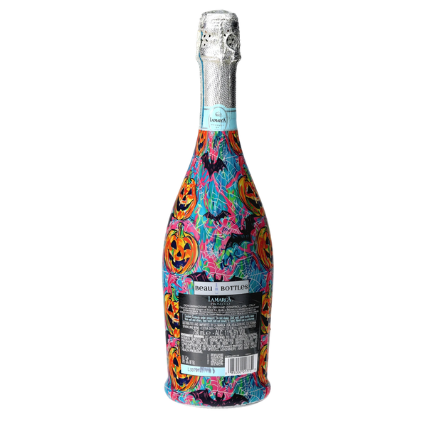 Preppy Halloween Bats Prosecco Bottle Wrap