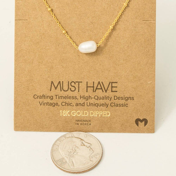 Gold Dipped Pearl Pendant Necklace: G