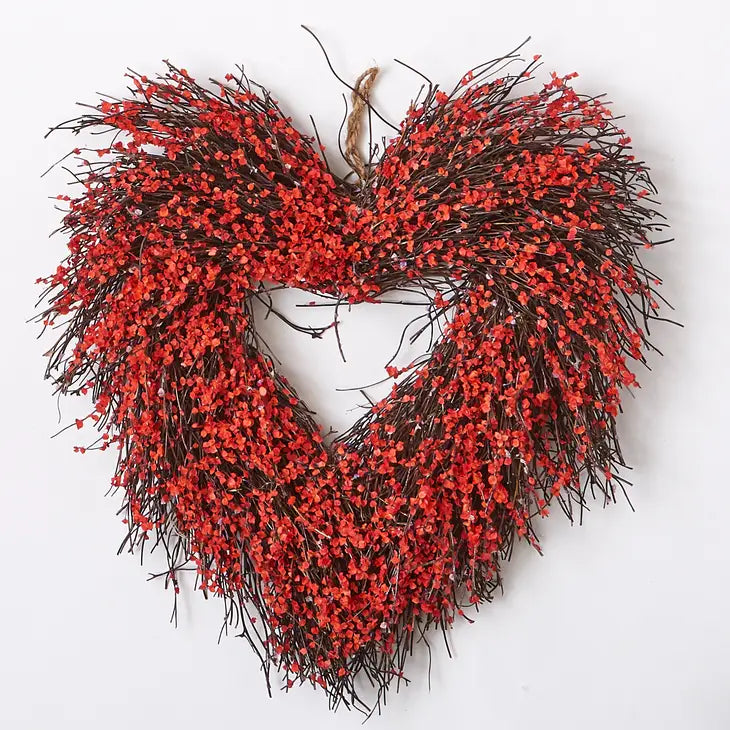 15" Twig Heart Wreath
