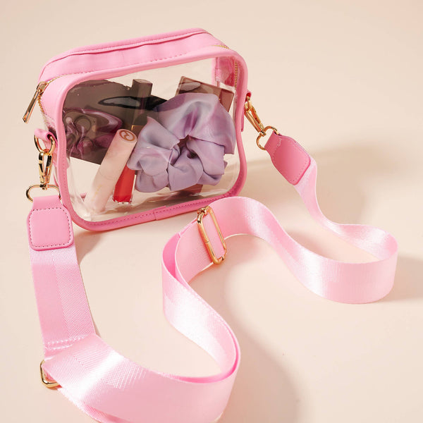 Game Day Clear Crossbody Bag: Gold