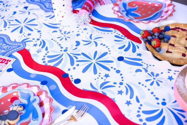 Star Spangled Spark Paper Table Runner (25 foot, cut to fit)
