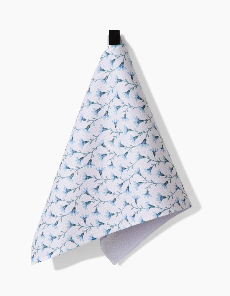 Trailing Flowers in Blue Bar Towel
