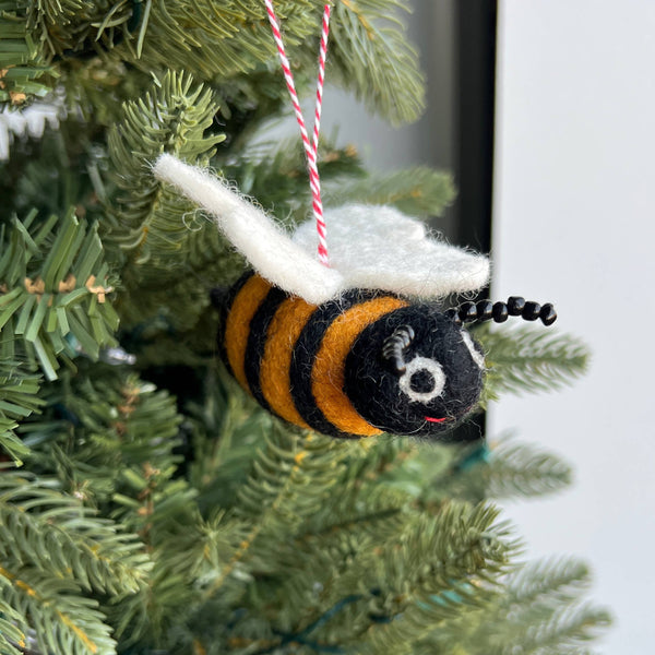 Bee Felt Wool Christmas Ornament
