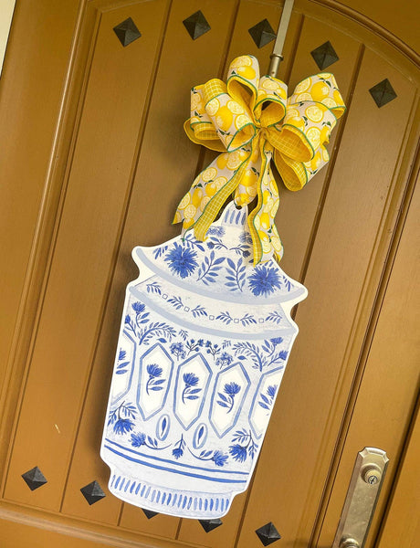 Dominique Blue and White Jar Door Hanger