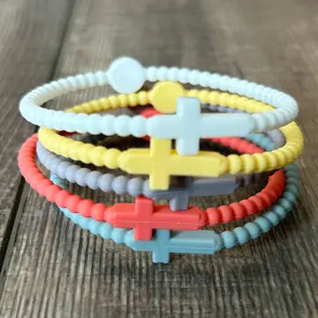 Silicone Cross Bracelets Neutrals