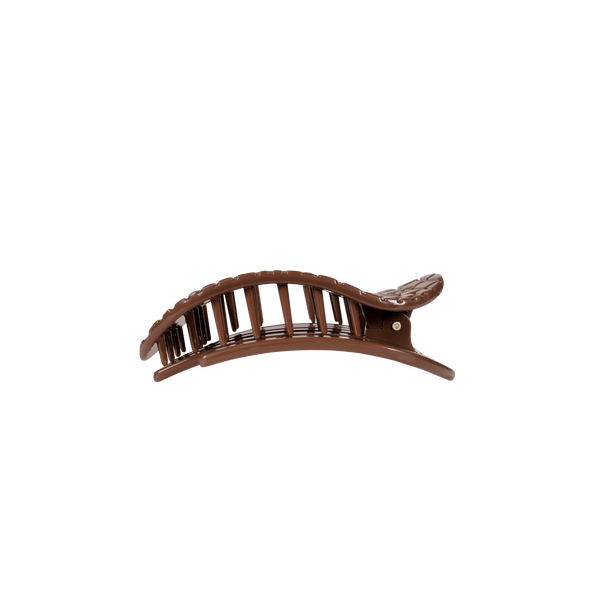 Brown Crocodile | Small | Flat Round Hair Clip