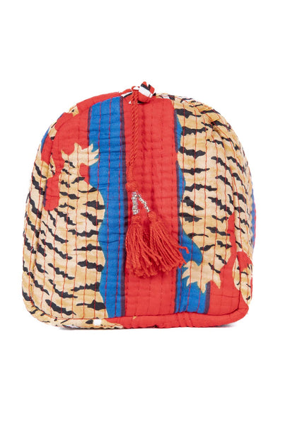 Tiger Quilted Makeup/Toiletry Bag