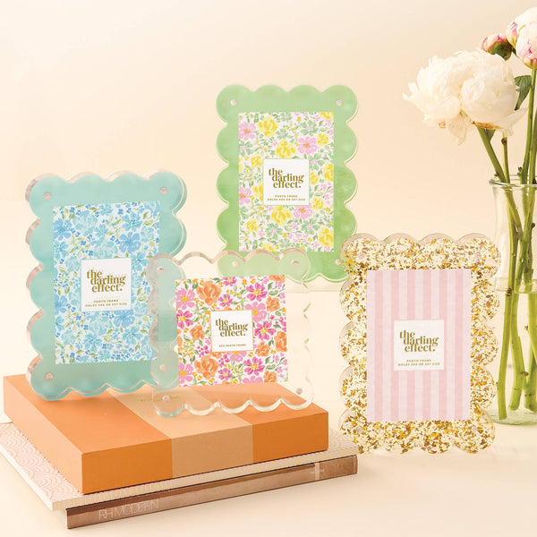 Square Scalloped Acrylic Frame-Green