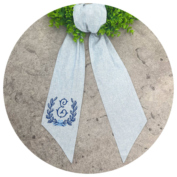 Yarn Dyed Homespun Linen Sash: Chambray / 44 Inch