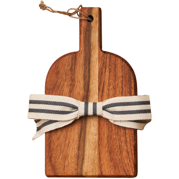 Acacia Heirloom Mini Cheese Board Set of 3 - 8x4.25" +ribbon: White