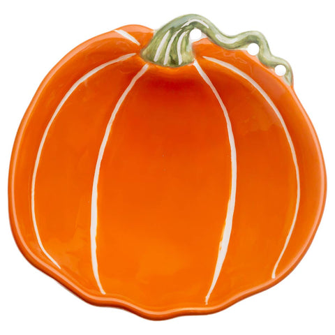5" Orange & White Pumpkin Bowl Fall